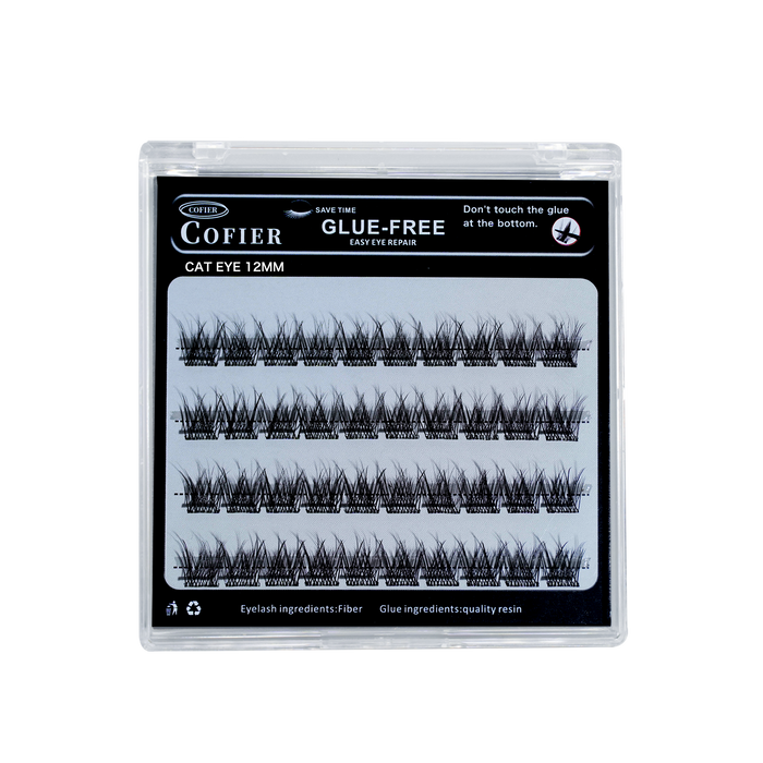 Cofier 免膠睫毛簇 40 片 按壓式自黏睫毛 長度統一 10/12/14mm 輕鬆打造自然妝容 適合新手