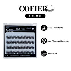 Cofier 免膠睫毛簇 40 片 按壓式自黏睫毛 長度統一 10/12/14mm 輕鬆打造自然妝容 適合新手