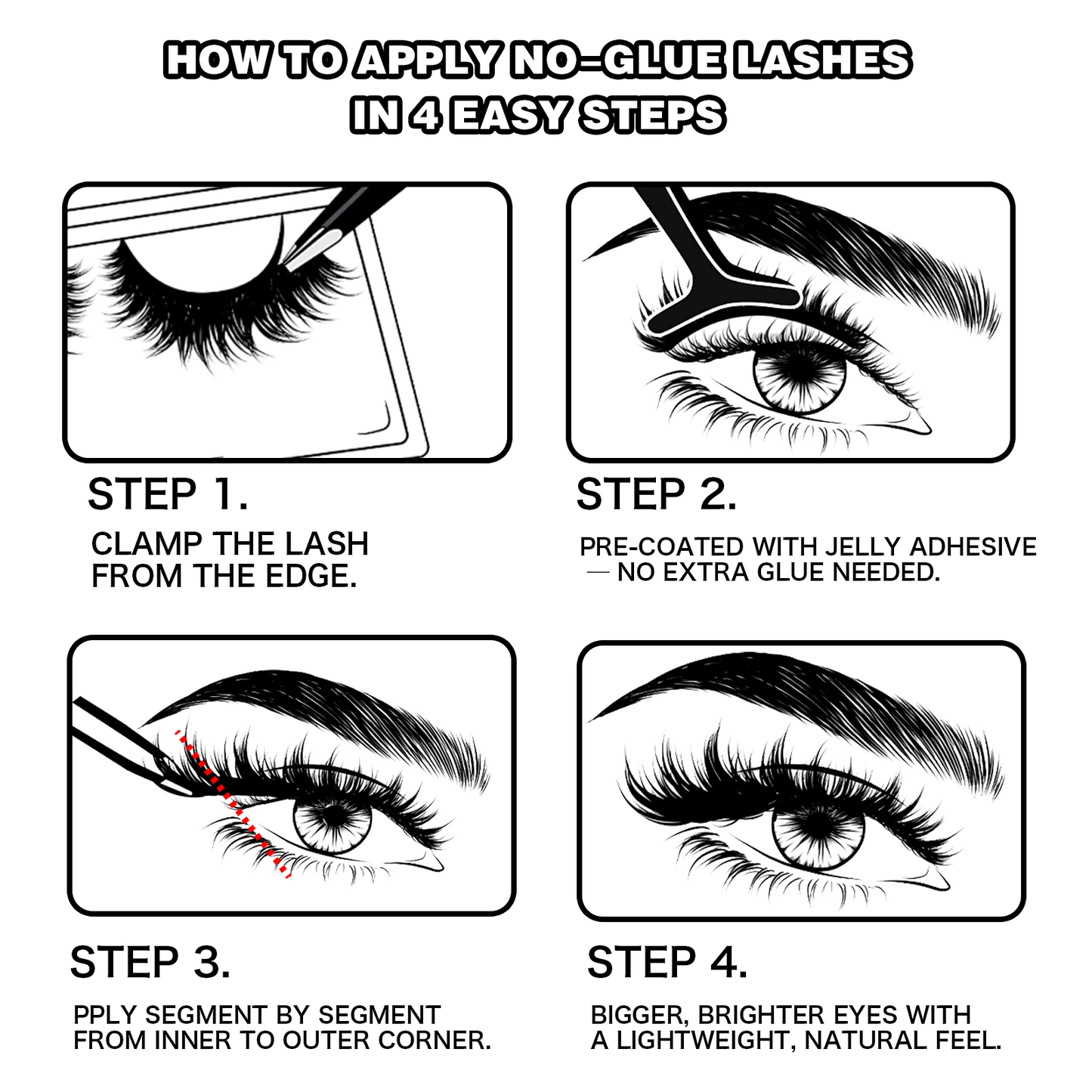 Cofier Short Cat Eye Lash Clusters 8-14mm C Curl – No Glue DIY Lashes