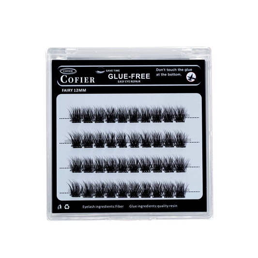 Cofier 免膠睫毛簇 40 片 按壓式自黏睫毛 長度統一 10/12/14mm 輕鬆打造自然妝容 適合新手