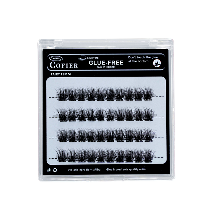 Cofier 免膠睫毛簇 40 片 按壓式自黏睫毛 長度統一 10/12/14mm 輕鬆打造自然妝容 適合新手