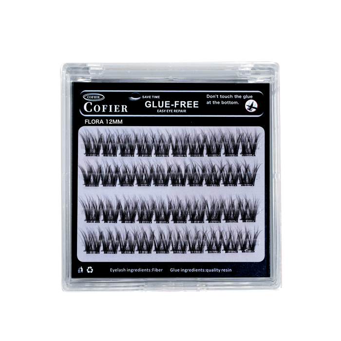 Cofier 免膠睫毛簇 40 片 按壓式自黏睫毛 長度統一 10/12/14mm 輕鬆打造自然妝容 適合新手