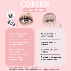 Cofier 免膠睫毛簇 40 片 按壓式自黏睫毛 長度統一 10/12/14mm 輕鬆打造自然妝容 適合新手